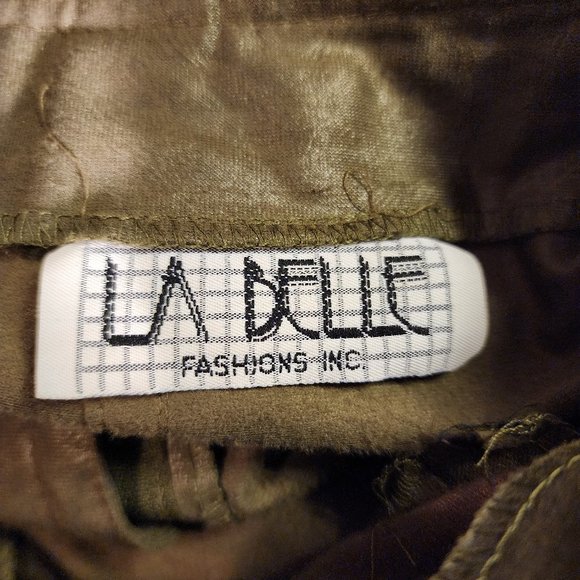 80's LA BELLE FASHION INC. 2PC Olive Skirt/Jacket Size Small - Picture 14 of 14